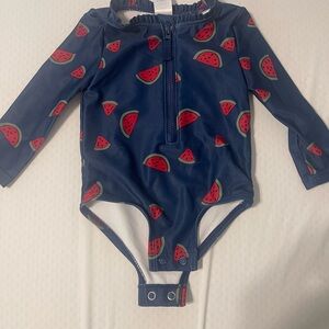Navy Watermelon Print Baby swimsuit